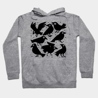 Cute black crows illustration Hoodie